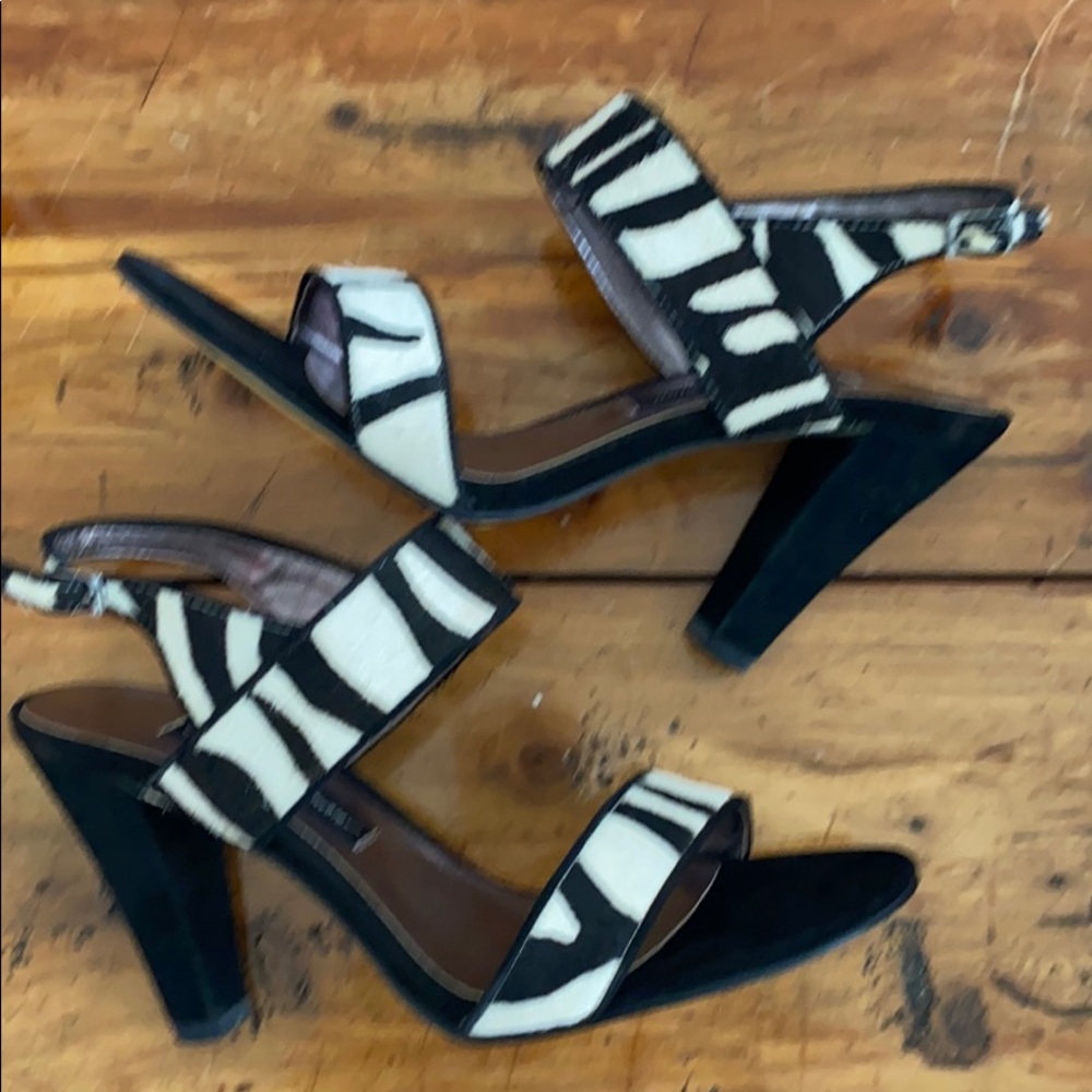 Beverly Feldman cowhide heels 6.5